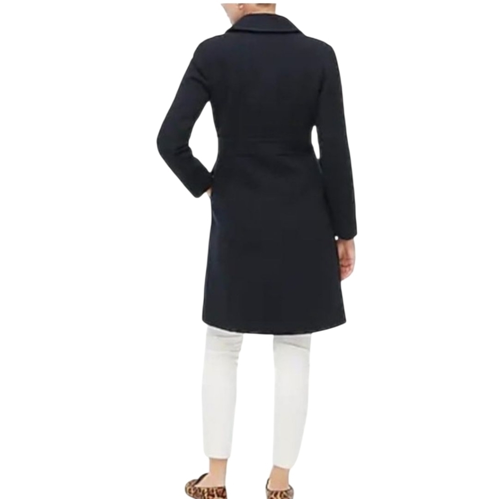 J. CREW Factory Navy Blue Wool Blend Lady Day Coat - Picture 6 of 15